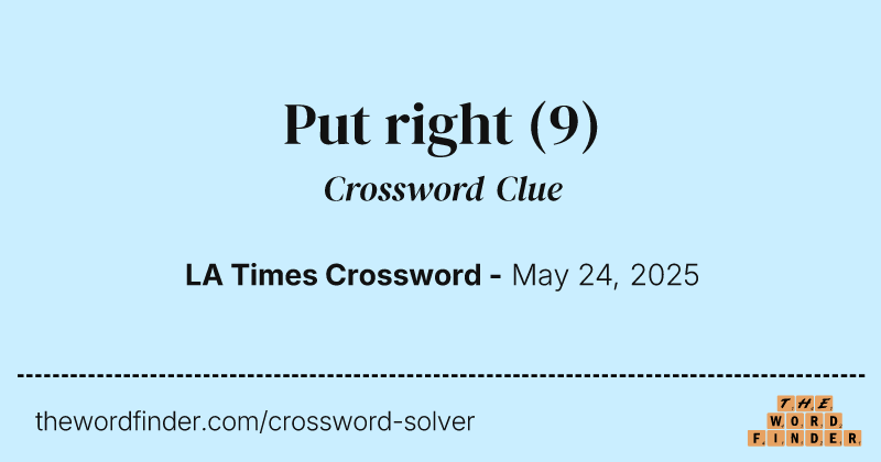 Put right crossword clue image