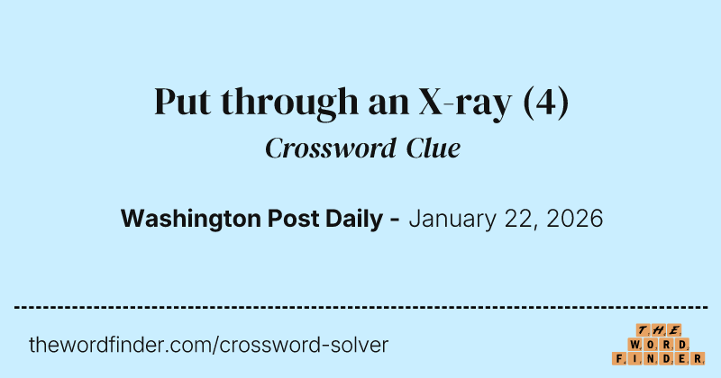 Put through an X-ray crossword clue image