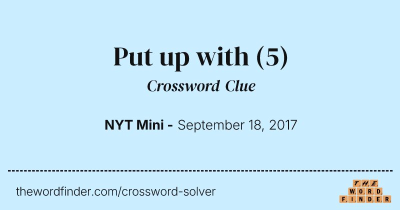 Put up with crossword clue image