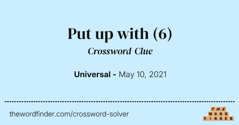 Put up with crossword clue image
