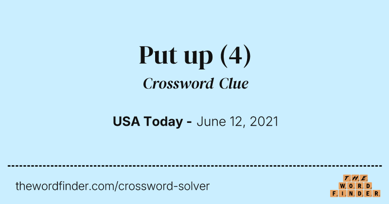 Put up crossword clue image