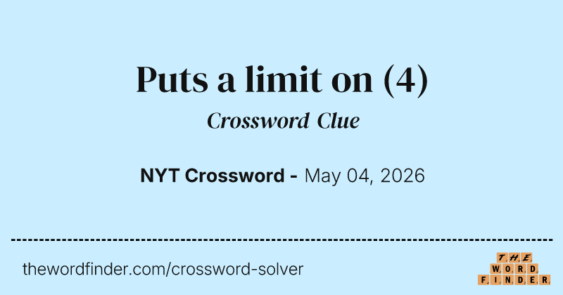 Puts a limit on crossword clue image