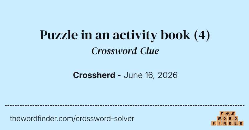 Puzzle in an activity book crossword clue image