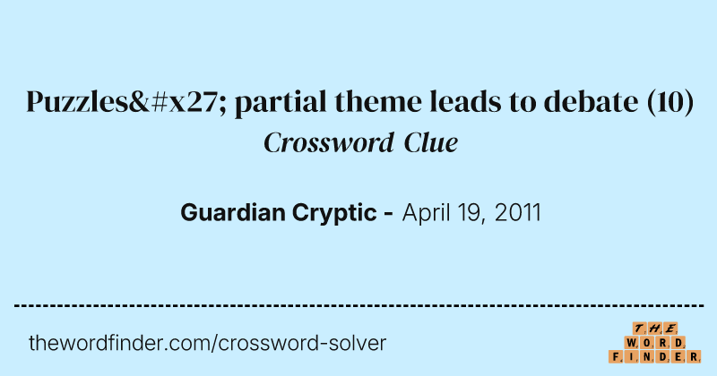 Puzzles' partial theme leads to debate crossword clue image