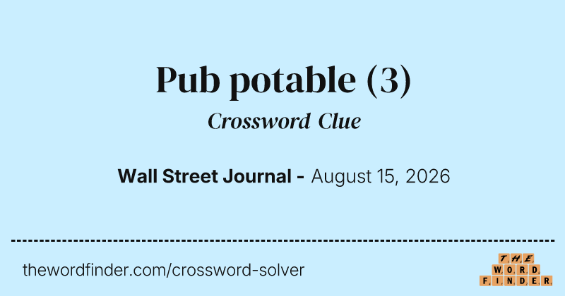 Pub potable crossword clue image