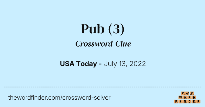 Pub crossword clue image