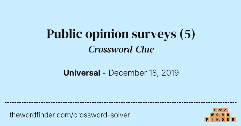 Public opinion surveys crossword clue image