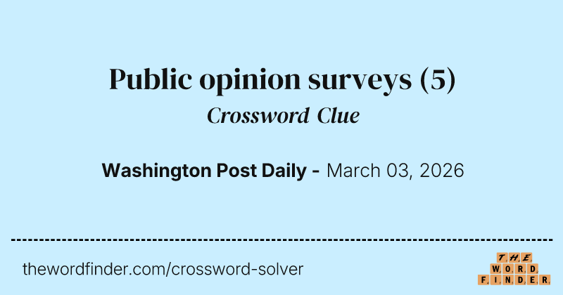 Public opinion surveys crossword clue image