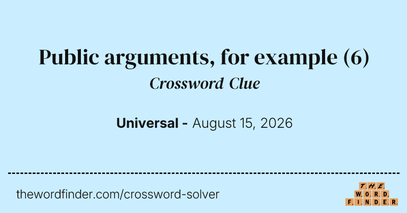 Public arguments, for example crossword clue image