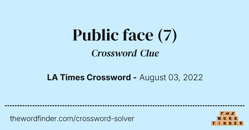 Public face crossword clue image