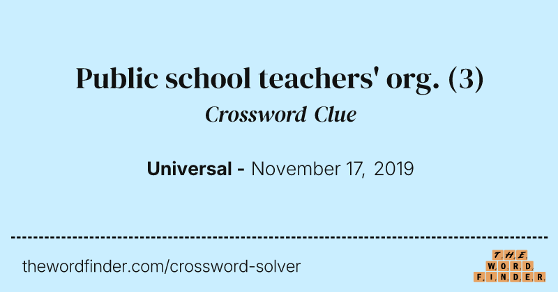 Public school teachers' org. crossword clue image