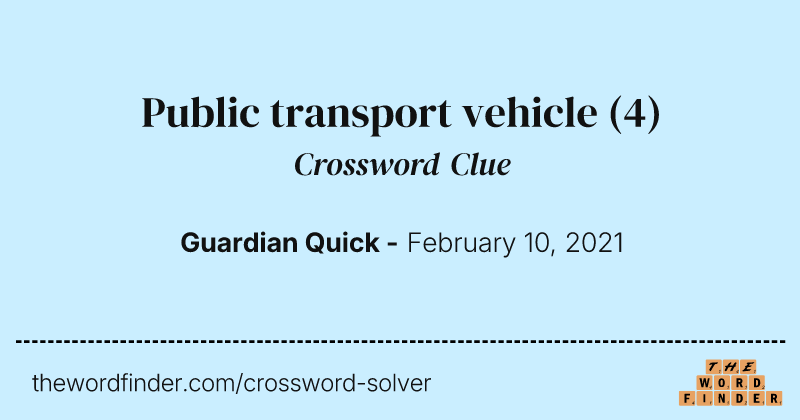 Public transport vehicle crossword clue image