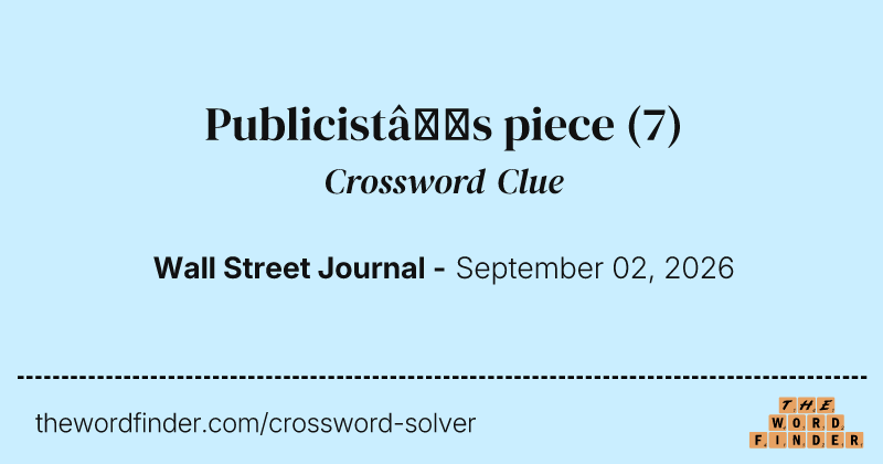 Publicist’s piece crossword clue image