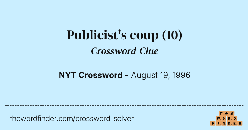 Publicist's coup crossword clue image