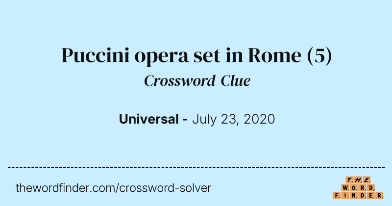 Puccini opera set in Rome crossword clue image