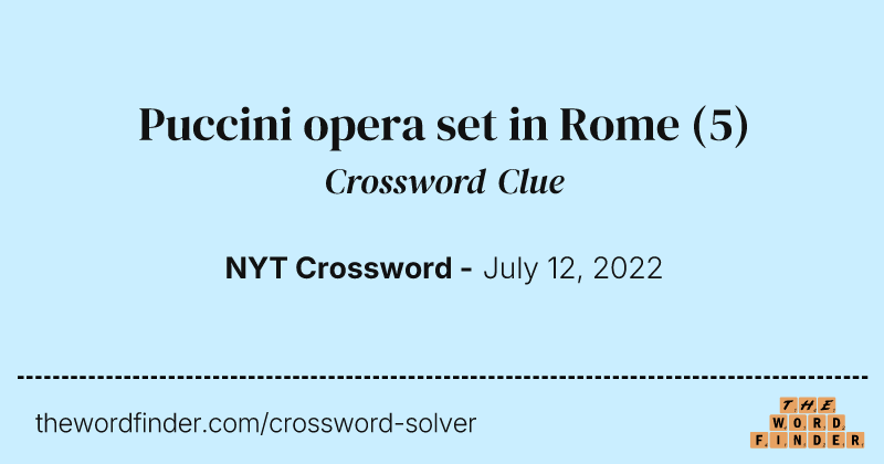 Puccini opera set in Rome crossword clue image