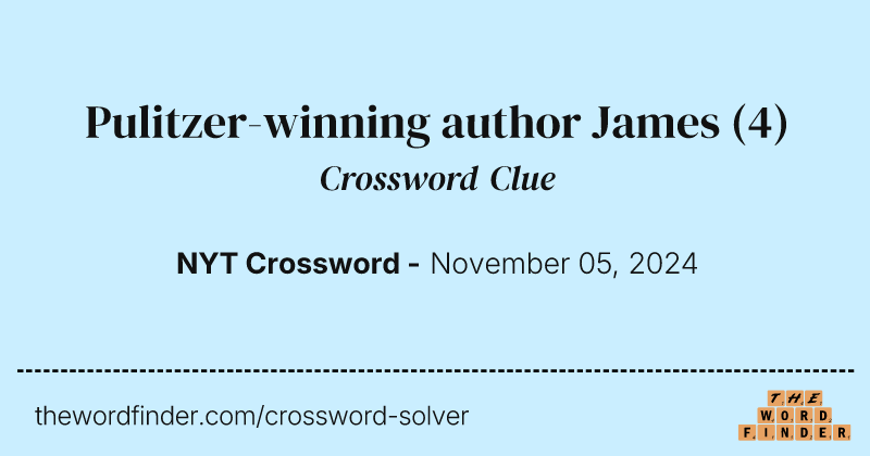 Pulitzer-winning author James crossword clue image