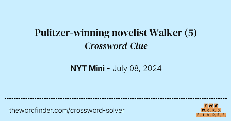 Pulitzer-winning novelist Walker crossword clue image