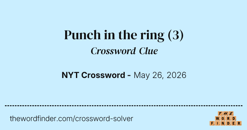 Punch in the ring crossword clue image