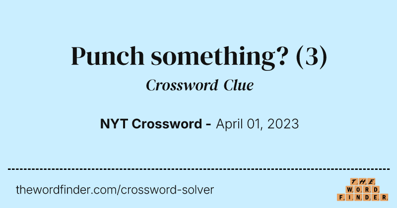 Punch something? crossword clue image