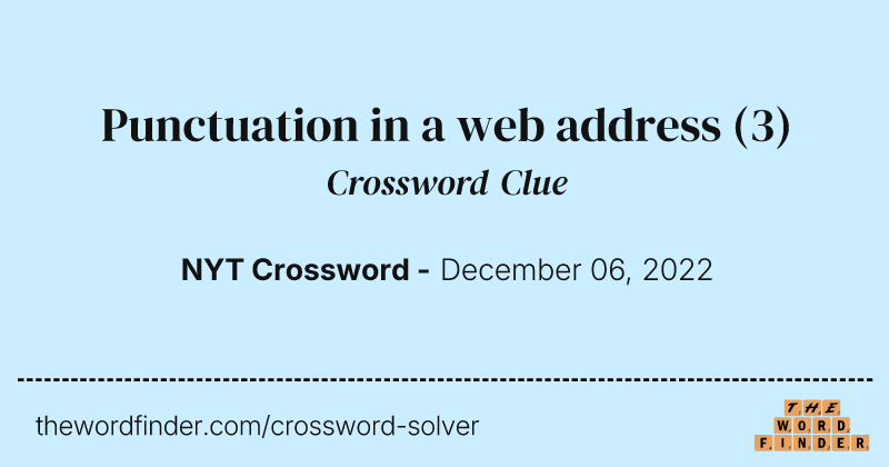 Punctuation in a web address crossword clue image