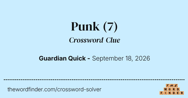 Punk crossword clue image
