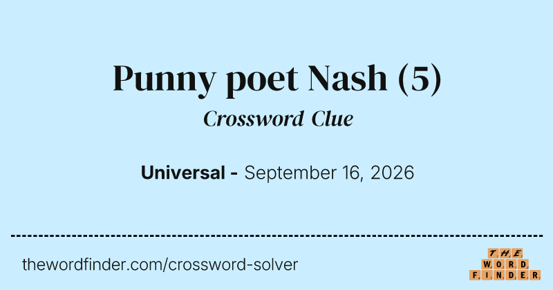 Punny poet Nash crossword clue image