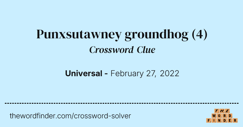 Punxsutawney groundhog crossword clue image