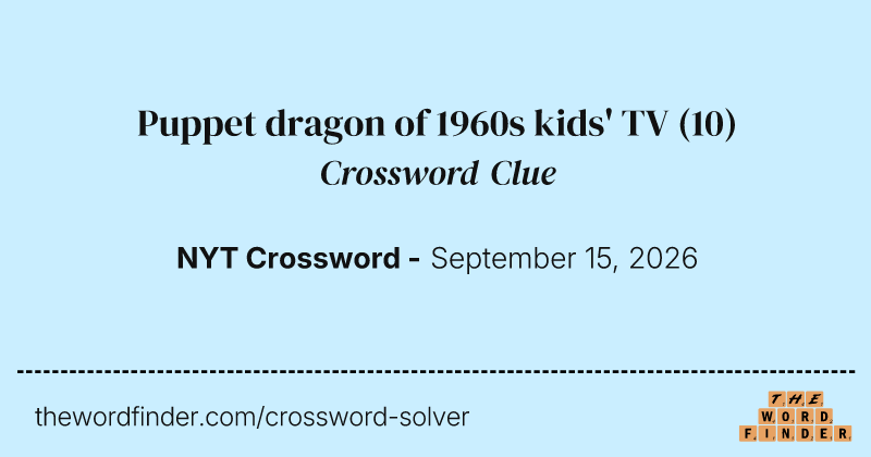 Puppet dragon of 1960s kids' TV crossword clue image