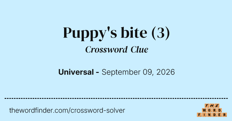 Puppy's bite crossword clue image