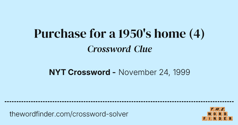 Purchase for a 1950's home crossword clue image