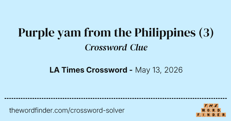 Purple yam from the Philippines crossword clue image
