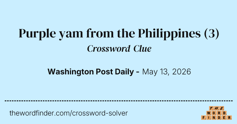 Purple yam from the Philippines crossword clue image