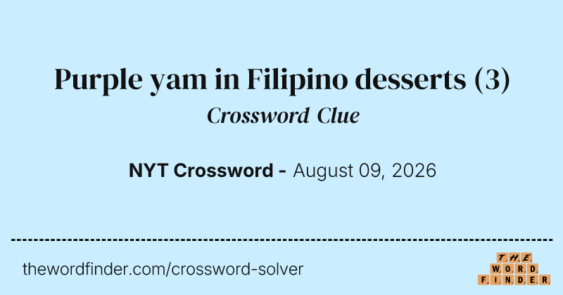 Purple yam in Filipino desserts crossword clue image