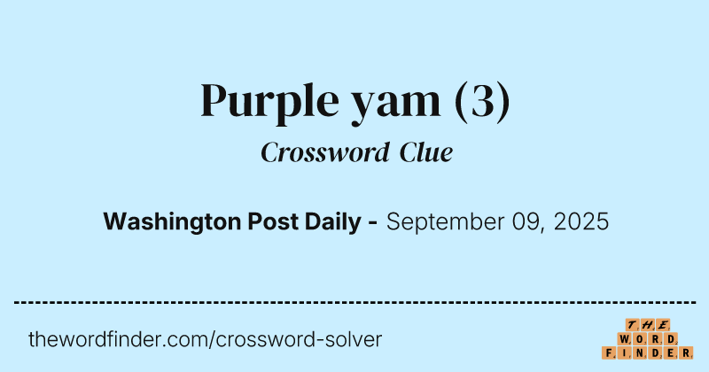 Purple yam crossword clue image