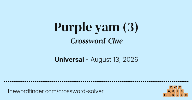 Purple yam crossword clue image
