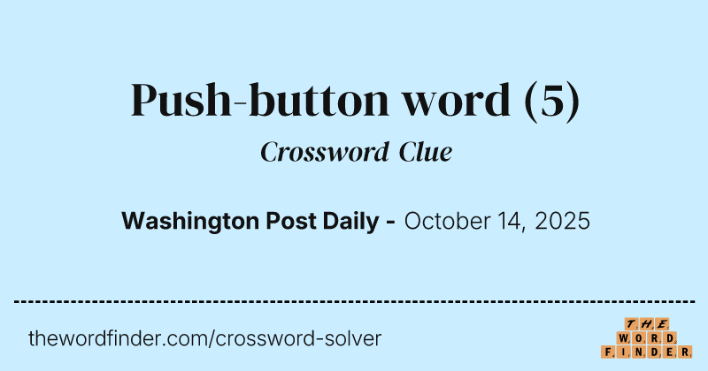 Push-button word crossword clue image
