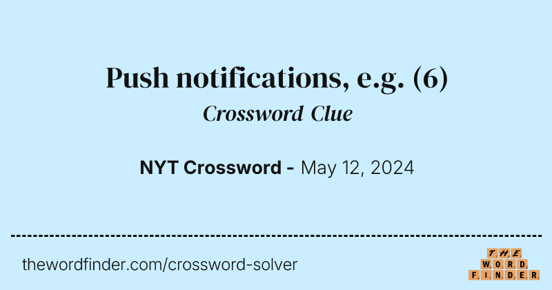 Push notifications, e.g. crossword clue image