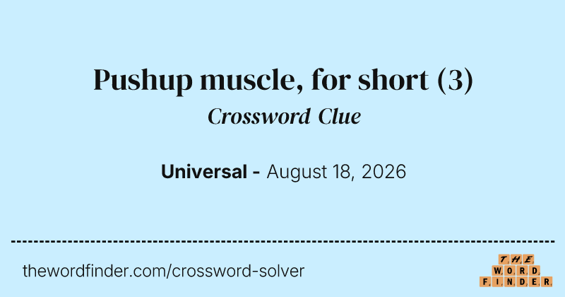 Pushup muscle, for short crossword clue image
