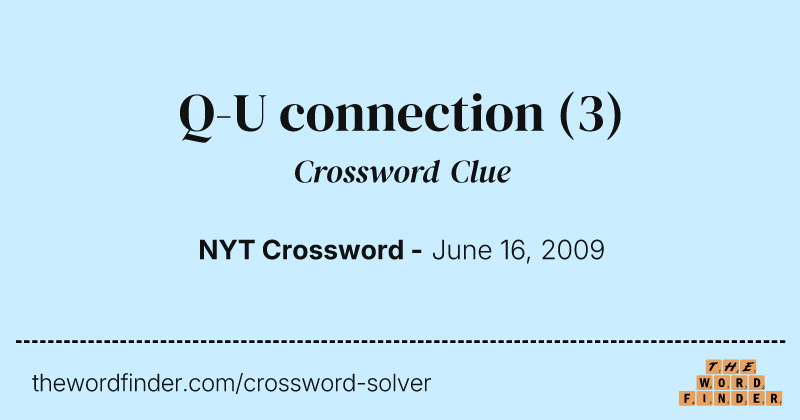 Q-U connection crossword clue image