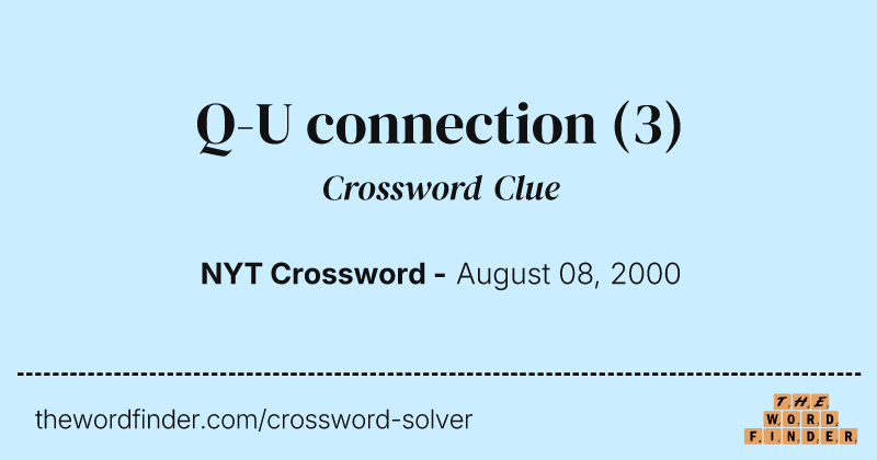 Q-U connection crossword clue image