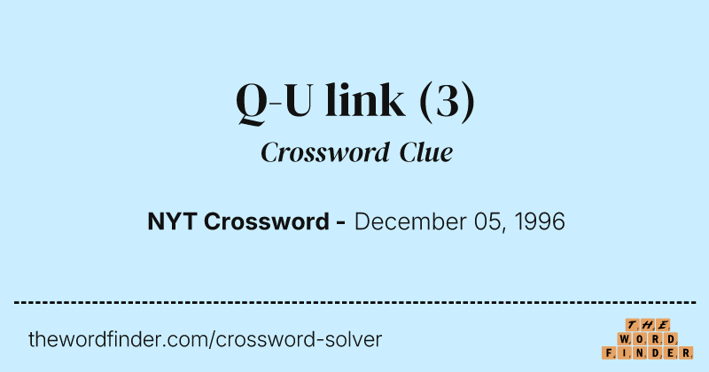 Q-U link crossword clue image