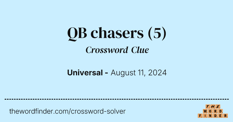 QB chasers crossword clue image