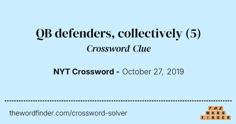 QB defenders, collectively crossword clue image