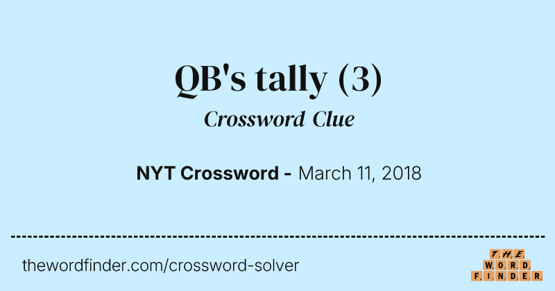 QB's tally crossword clue image
