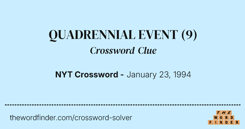 QUADRENNIAL EVENT crossword clue image