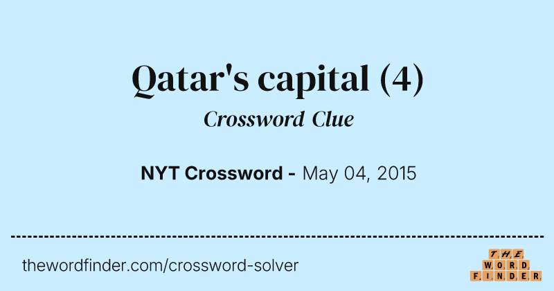 Qatar's capital crossword clue image