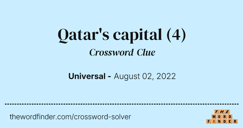 Qatar's capital crossword clue image