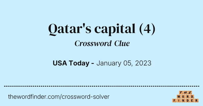 Qatar's capital crossword clue image