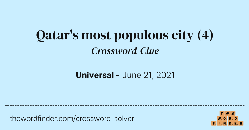 Qatar's most populous city crossword clue image